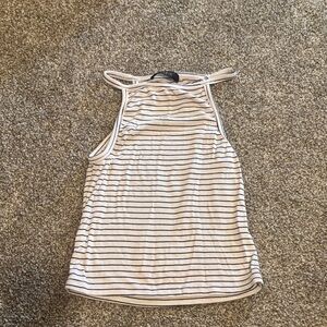 SHEIN Black and White Striped Halter Tank Top